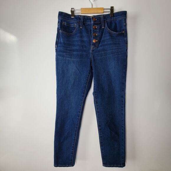 Madewell 10-inch High Waist Skinny Jeans: Button Front Edition In Cassia - Picture 2 of 13